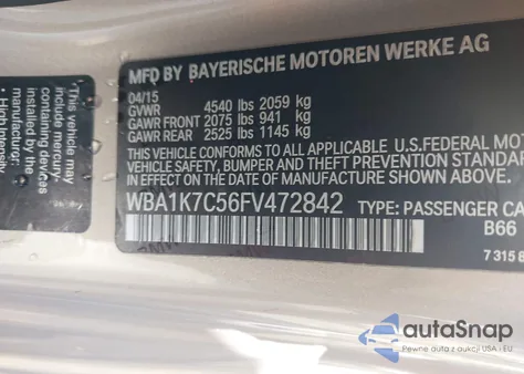 2015 BMW 228I xDrive из США, поврежденный, VIN WBA1K7C56FV472842